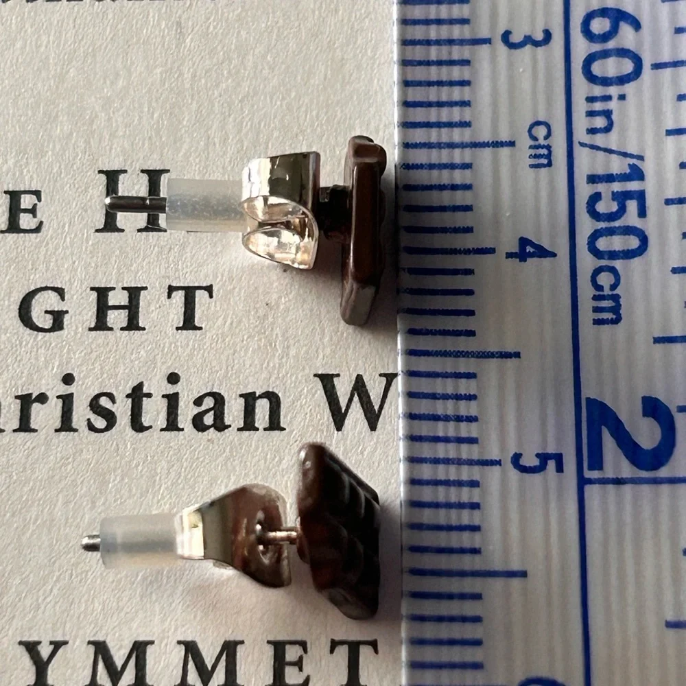 Chef’s Kiss Cute Tiny Chocolate Bar Stud Earrings Candy bar earrings